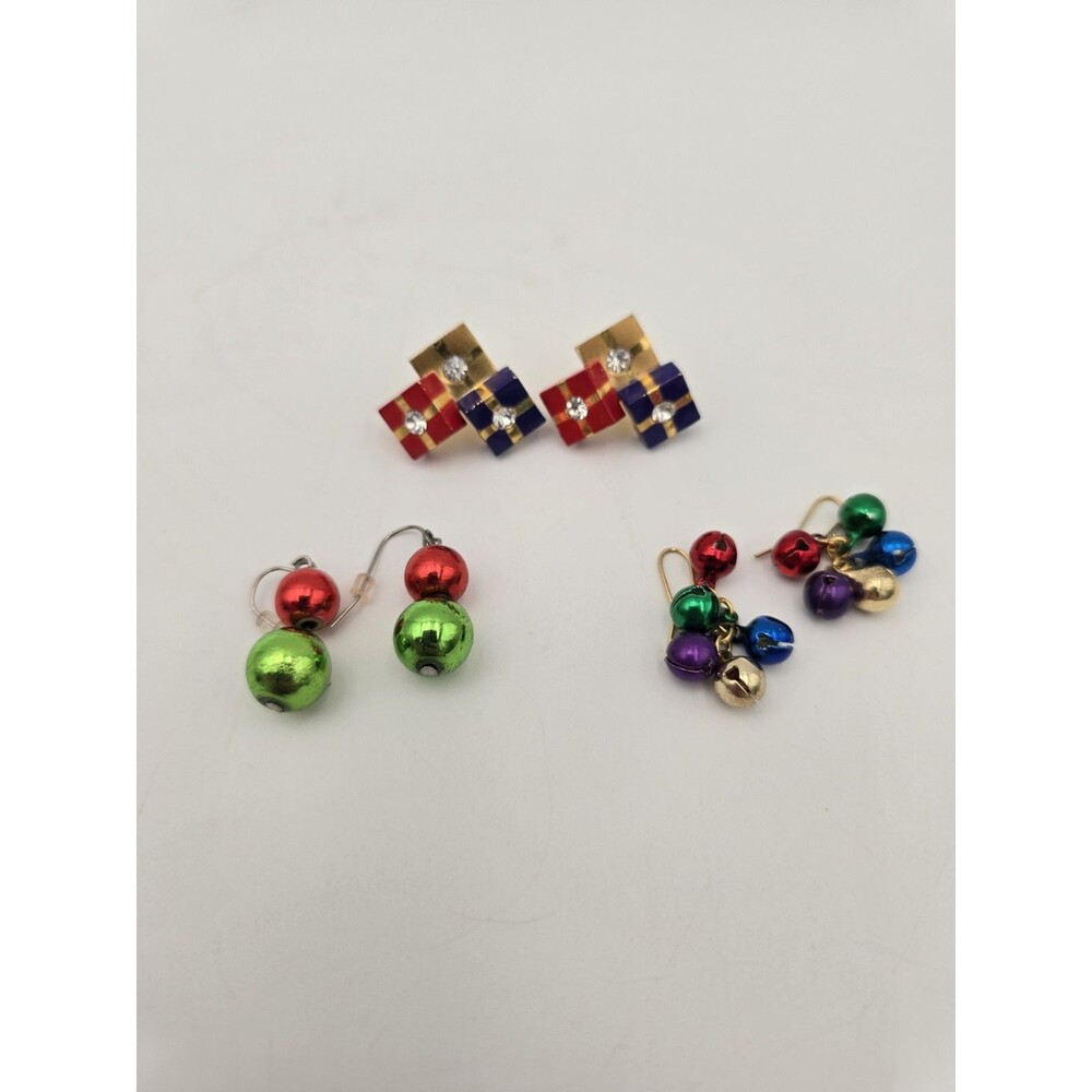 Lot Of‎ 3 Fun Christmas Earrings Gifts Ornaments Bells
